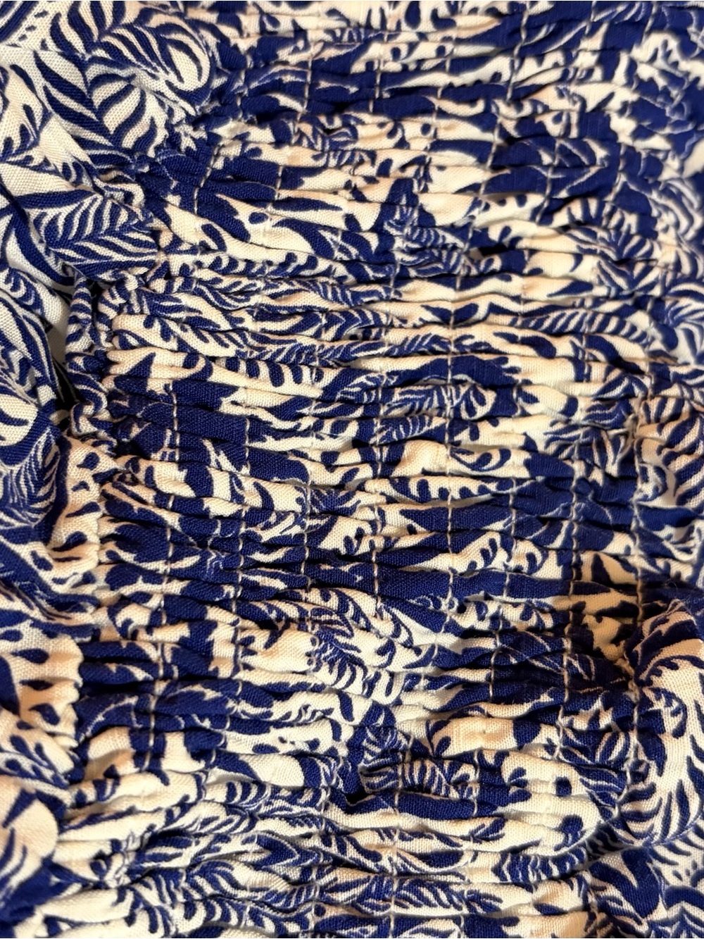 Bali Blue and White Rayon Tropical Print Mini Dress - Picture 12 of 12